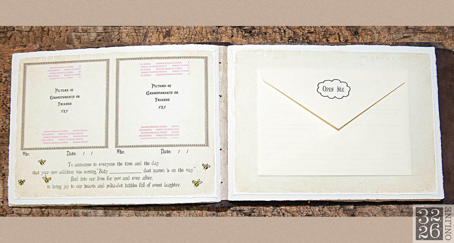 © 3226 Online, LLC, Sara Weinberger. All rights reserved. 3226 Art - Bound By Sara - Sara Weinberger - The Ultimate Baby Book. Handcrafted leather baby album, unique baby gift, baby photo album, baby gift