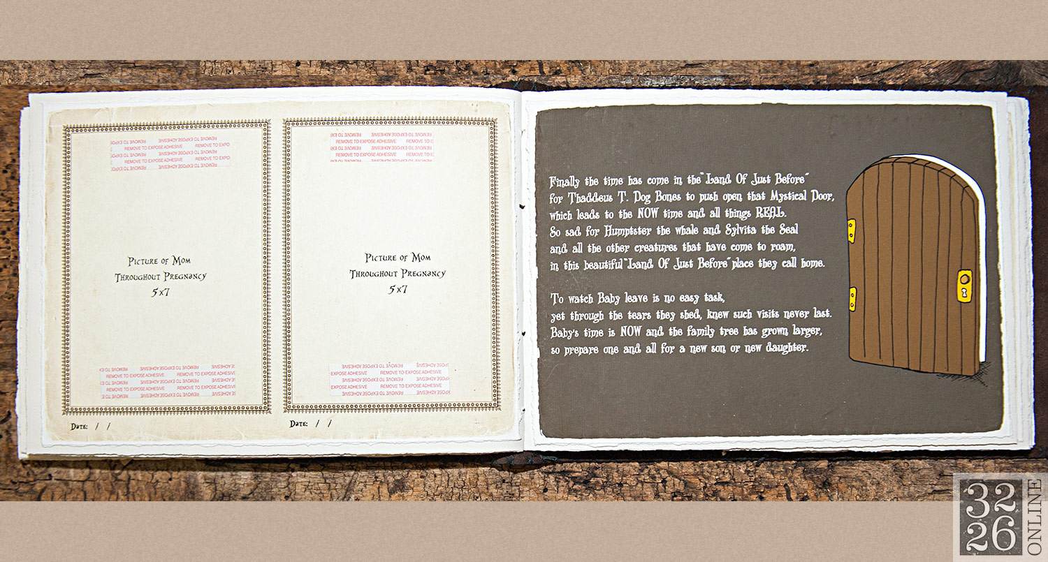 © 3226 Online, LLC, Sara Weinberger. All rights reserved. 3226 Art - Bound By Sara - Sara Weinberger - The Ultimate Baby Book. Handcrafted leather baby album, unique baby gift, baby photo album, baby gift