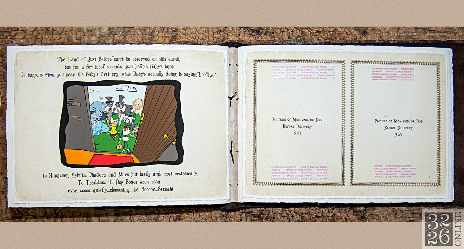 © 3226 Online, LLC, Sara Weinberger. All rights reserved. 3226 Art - Bound By Sara - Sara Weinberger - The Ultimate Baby Book. Handcrafted leather baby album, unique baby gift, baby photo album, baby gift