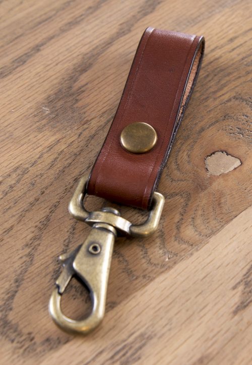 custom brown leather keychain