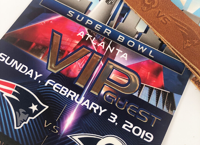 Atlanta Superbowl LIII custom printed VIP passes - 3226 Online